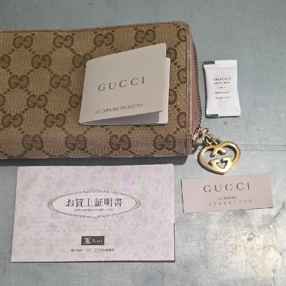 Gucci Beige and Brown GG Canvas Wallet With Tags - Picture 6 of 13